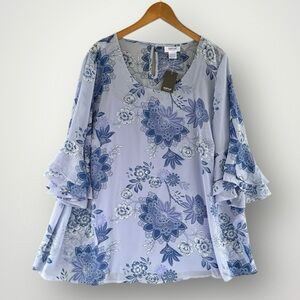 🎉5 for $45🎉 Avenue studio top blouse shirt size 22/24 blue